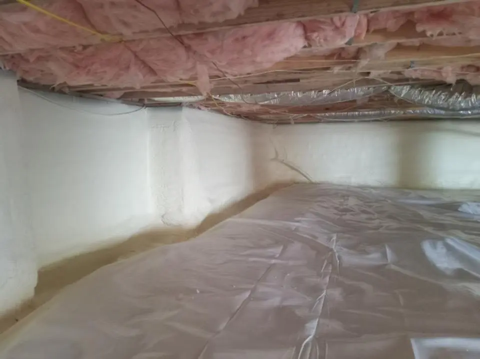 Crawl space encapsulation with closed-cell spray foam for Roof Leak Repair in Whitehall